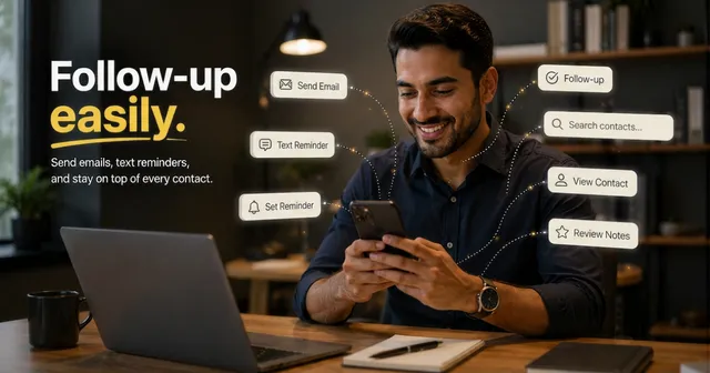 Professional writing a networking follow-up email after a conference