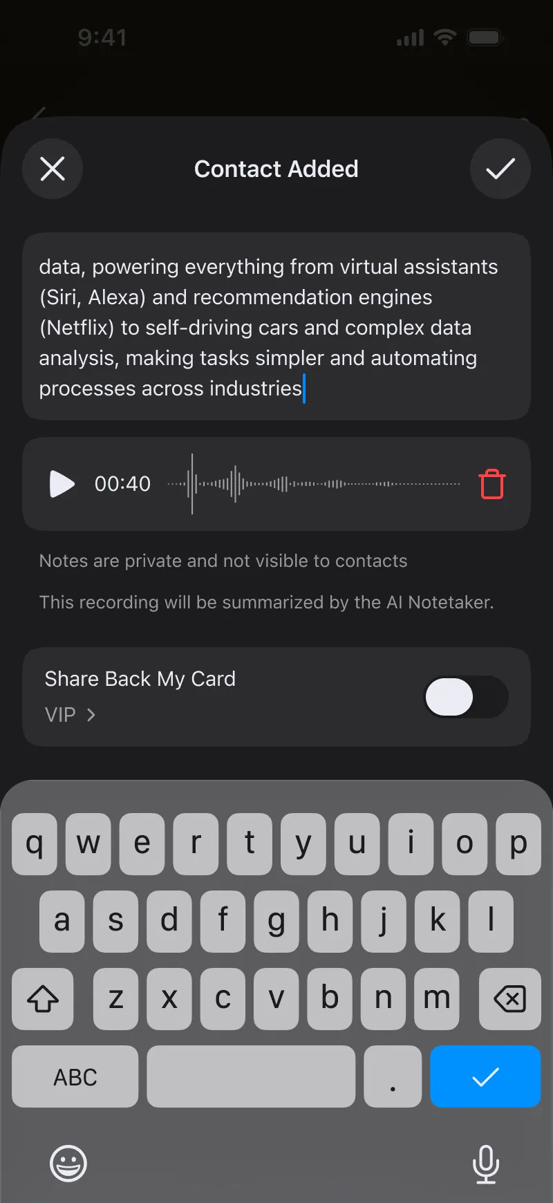 La liste de contacts ConnectMachine pour relancer après un événement